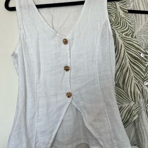 100% linen 2 vest tops